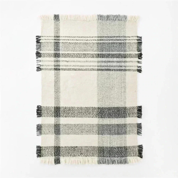 NWT 5'x7' Laurelhurst Indoor Plaid Rug Black/ White - Studio McGee - Picture 1 of 10